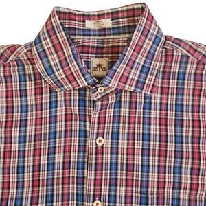 Peter Millar Plaid Button-down Shirt, 100% Cotton, long sleeved, size M Medium
